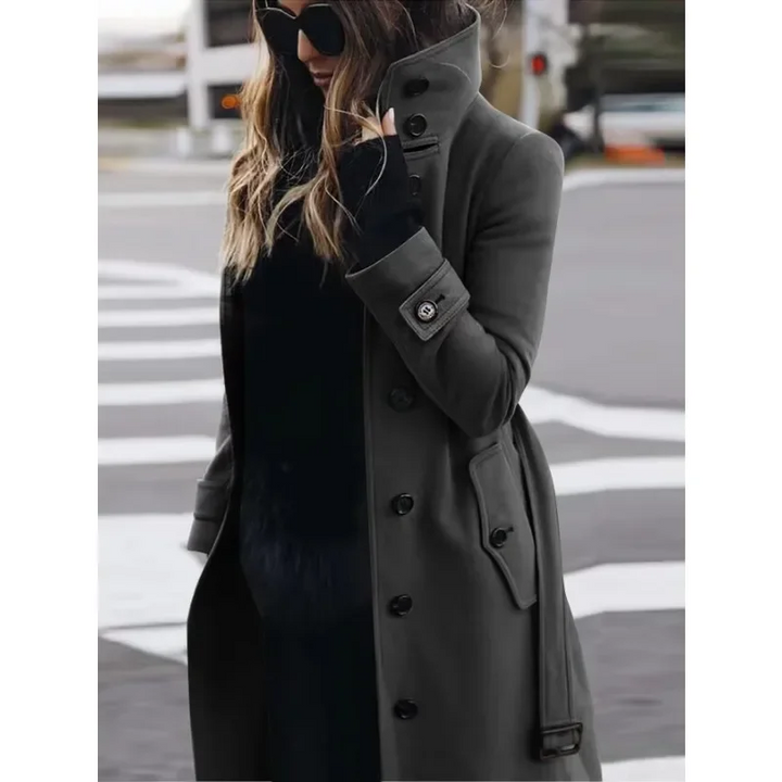 Mirla | Kappa Ull Slim Fit Enradig Lång Ärmar Ståkrage Lång Modell-Eva Jonsson