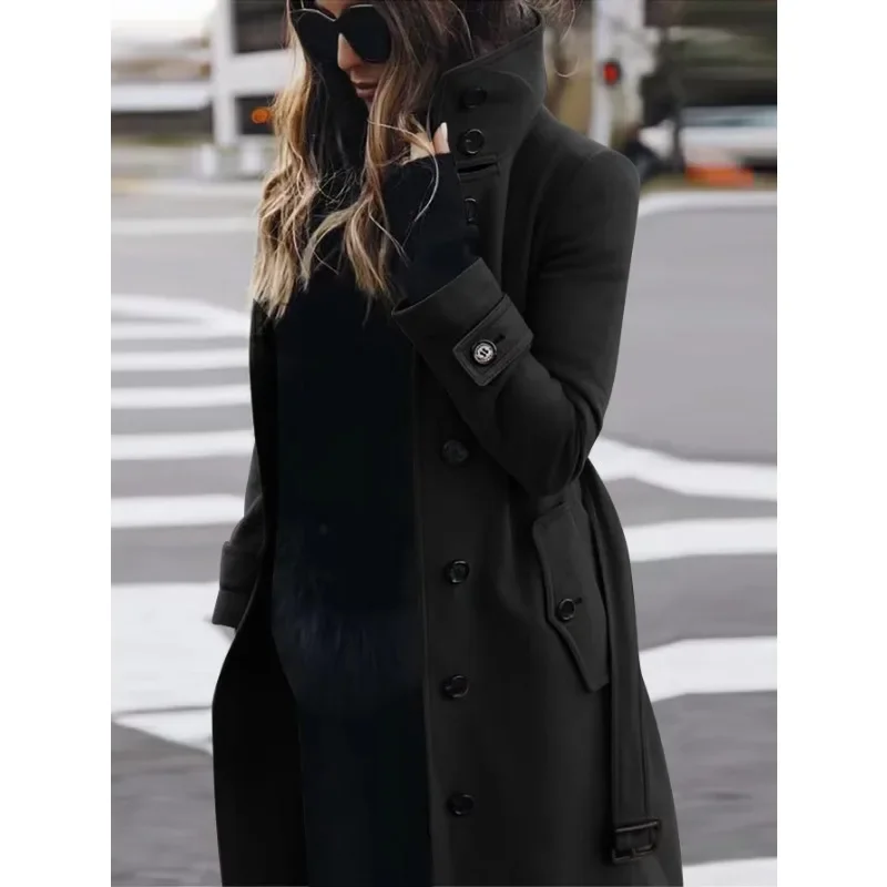 Mirla | Kappa Ull Slim Fit Enradig Lång Ärmar Ståkrage Lång Modell-Eva Jonsson