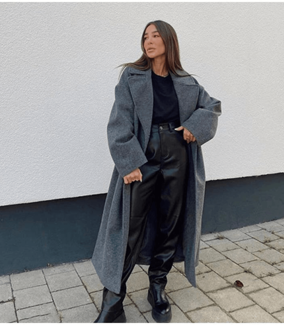 Mirla | Kappa Ullblandning Dubbla knappar & Lång Klassisk skärning-Eva Jonsson