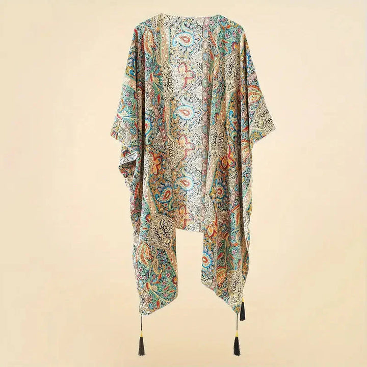 Mirla | Kimono, Paisleytryck, Öppen front, Bikini-cover up, Strand-kimono-Eva Jonsson