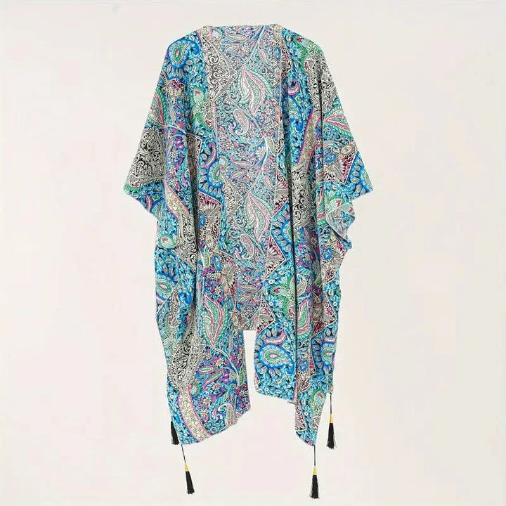Mirla | Kimono, Paisleytryck, Öppen front, Bikini-cover up, Strand-kimono-Eva Jonsson