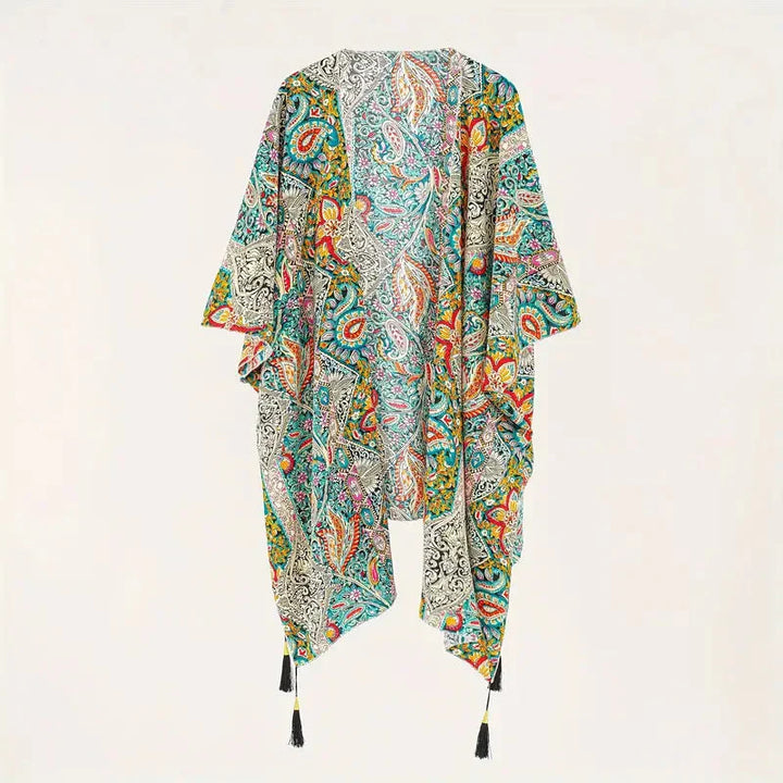 Mirla | Kimono, Paisleytryck, Öppen front, Bikini-cover up, Strand-kimono-Eva Jonsson