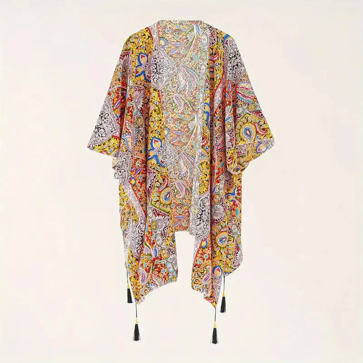 Mirla | Kimono, Paisleytryck, Öppen front, Bikini-cover up, Strand-kimono-Eva Jonsson