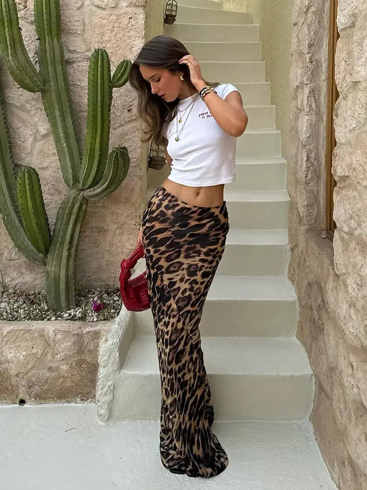 Mirla | Kjol med leopardmönster-Eva Jonsson