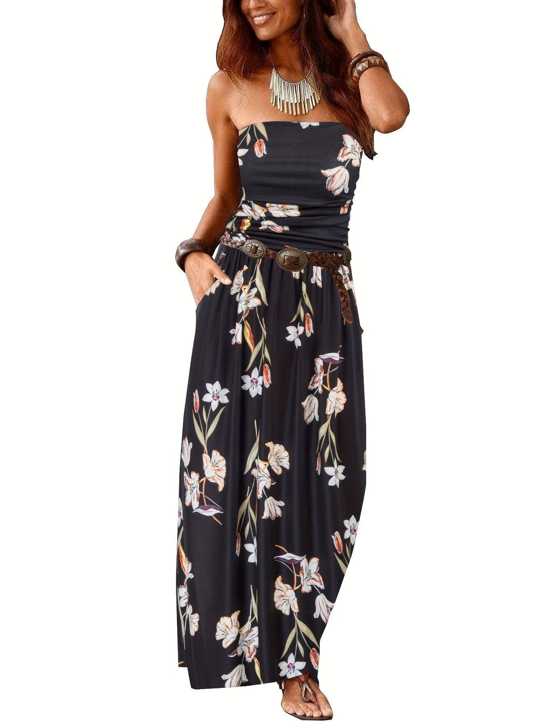 Mirla | Klänning Boho Sommar Bustier Klänning Rörklänning-Eva Jonsson