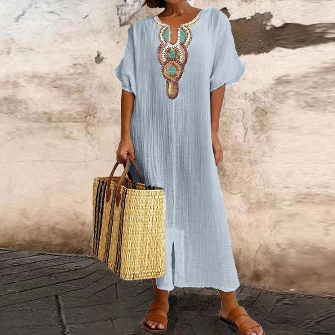 Mirla | Klänning Elegant Lång Grekisk Klänning Boho Klänning för Kvinnor-Eva Jonsson