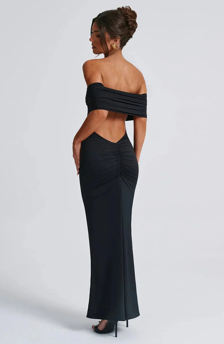 Mirla | Klänning Öppen Rygg Bodycon Off Shoulder Klänning Elegant Klänning-Eva Jonsson