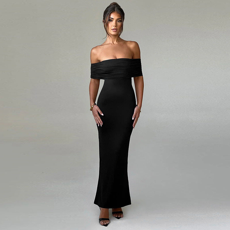 Mirla | Klänning Öppen Rygg Bodycon Off Shoulder Klänning Elegant Klänning-Eva Jonsson