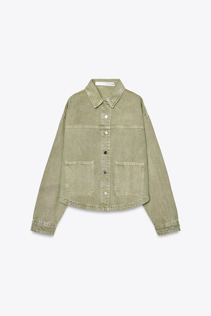 Mirla | Klassisk Khaki Denim-Jacka för Vardagen-Eva Jonsson