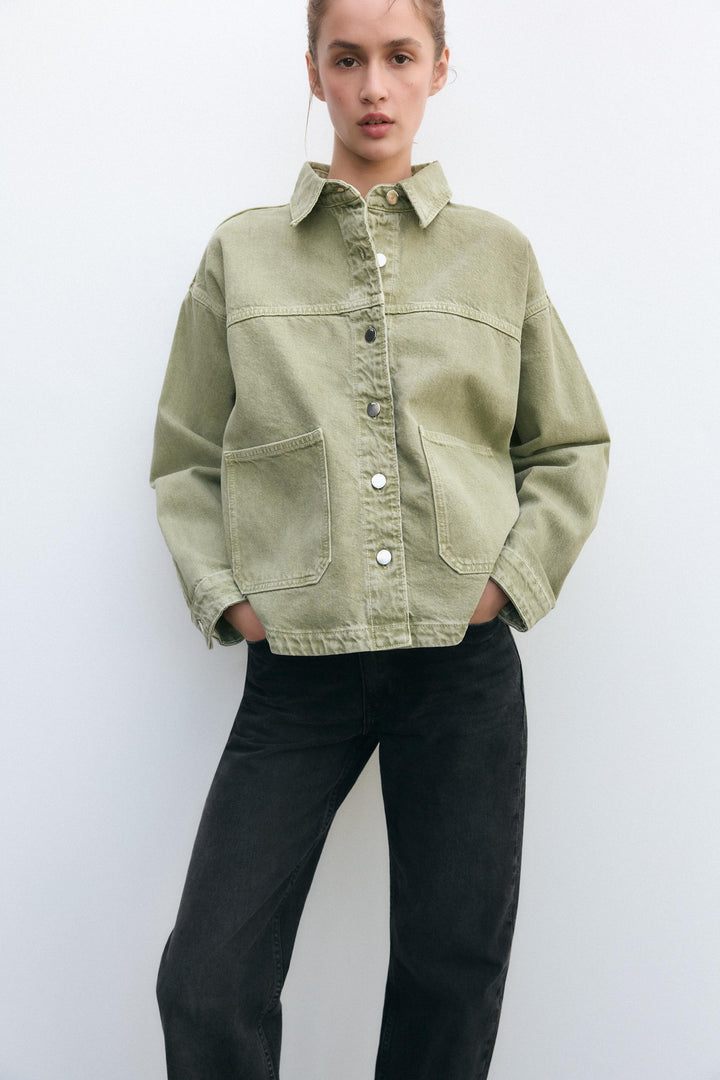 Mirla | Klassisk Khaki Denim-Jacka för Vardagen-Eva Jonsson