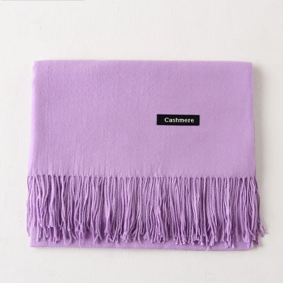 Mirla Klassisk Kvinno Vinter Scarf | Monokrom, Varm och Elegant med Fringe Design-Eva Jonsson