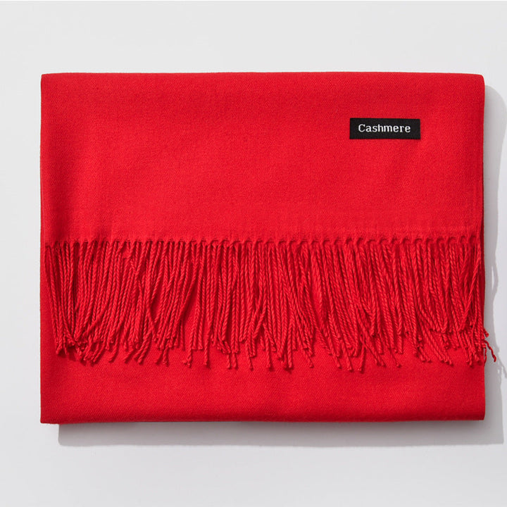 Mirla Klassisk Kvinno Vinter Scarf | Monokrom, Varm och Elegant med Fringe Design-Eva Jonsson