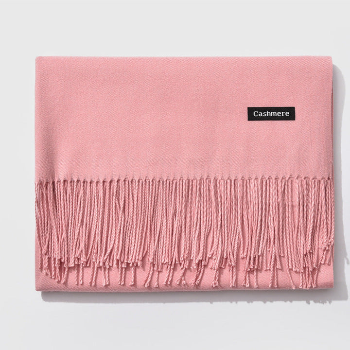 Mirla Klassisk Kvinno Vinter Scarf | Monokrom, Varm och Elegant med Fringe Design-Eva Jonsson