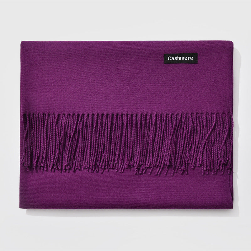 Mirla Klassisk Kvinno Vinter Scarf | Monokrom, Varm och Elegant med Fringe Design-Eva Jonsson
