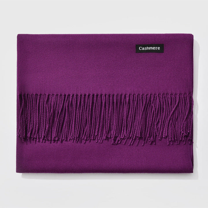 Mirla Klassisk Kvinno Vinter Scarf | Monokrom, Varm och Elegant med Fringe Design-Eva Jonsson