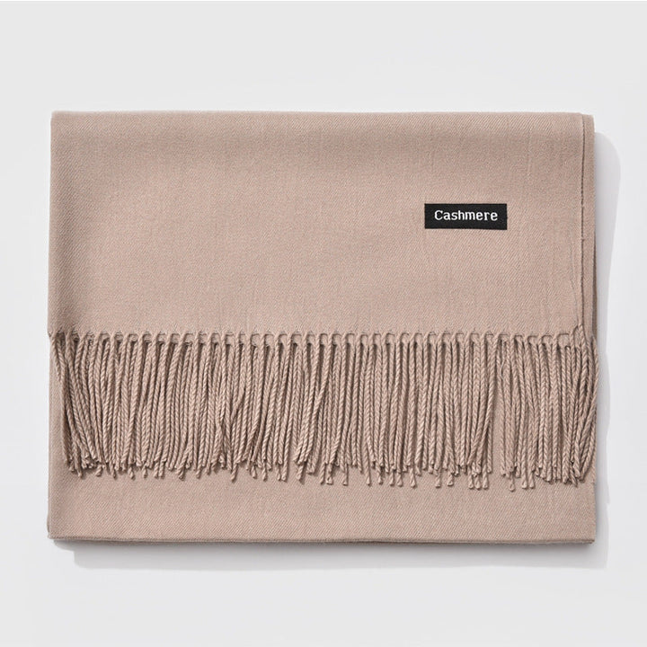 Mirla Klassisk Kvinno Vinter Scarf | Monokrom, Varm och Elegant med Fringe Design-Eva Jonsson