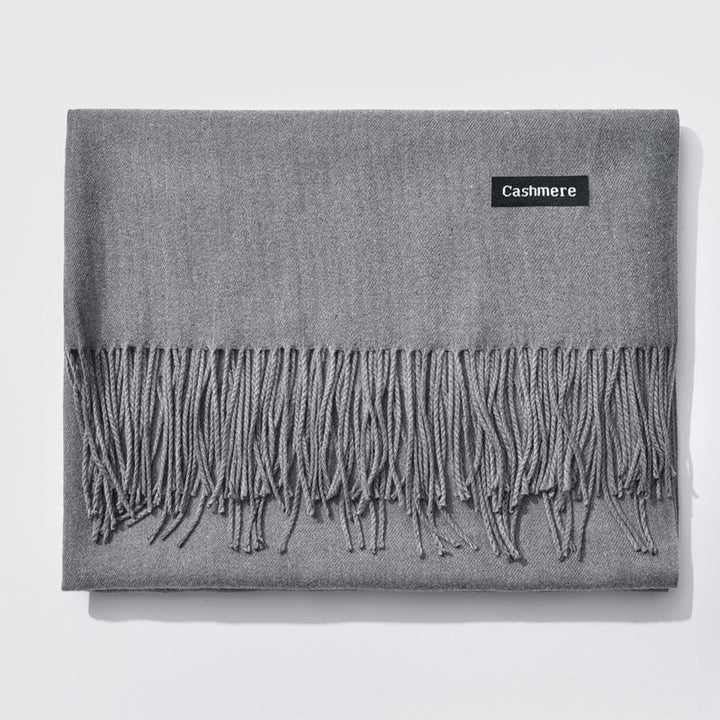 Mirla Klassisk Kvinno Vinter Scarf | Monokrom, Varm och Elegant med Fringe Design-Eva Jonsson