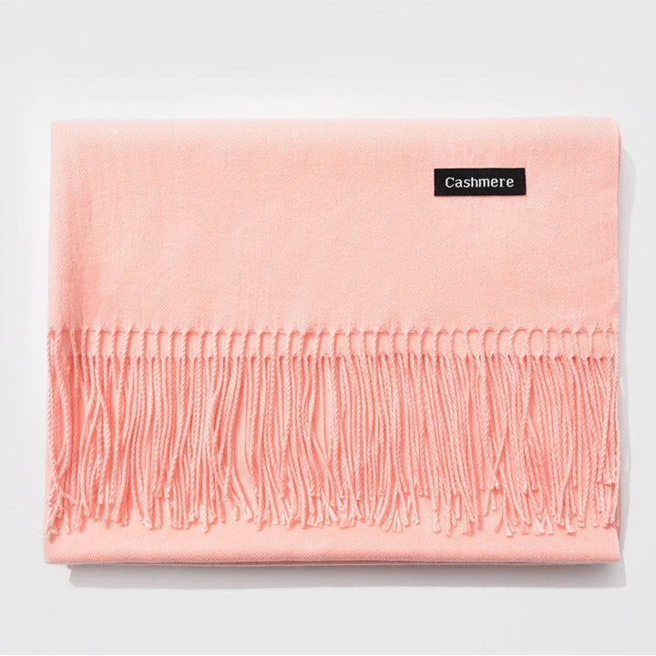 Mirla Klassisk Kvinno Vinter Scarf | Monokrom, Varm och Elegant med Fringe Design-Eva Jonsson