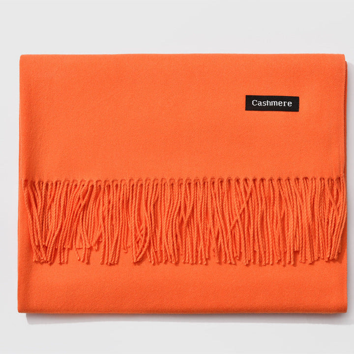 Mirla Klassisk Kvinno Vinter Scarf | Monokrom, Varm och Elegant med Fringe Design-Eva Jonsson