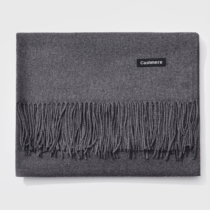 Mirla Klassisk Kvinno Vinter Scarf | Monokrom, Varm och Elegant med Fringe Design-Eva Jonsson