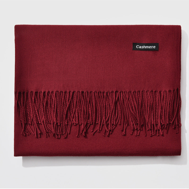 Mirla Klassisk Kvinno Vinter Scarf | Monokrom, Varm och Elegant med Fringe Design-Eva Jonsson