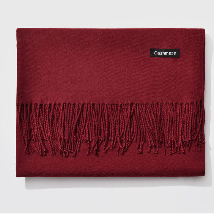 Mirla Klassisk Kvinno Vinter Scarf | Monokrom, Varm och Elegant med Fringe Design-Eva Jonsson