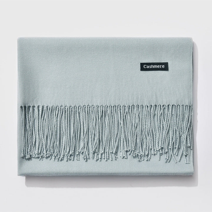 Mirla Klassisk Kvinno Vinter Scarf | Monokrom, Varm och Elegant med Fringe Design-Eva Jonsson