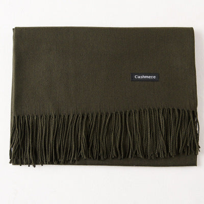 Mirla Klassisk Kvinno Vinter Scarf | Monokrom, Varm och Elegant med Fringe Design-Eva Jonsson