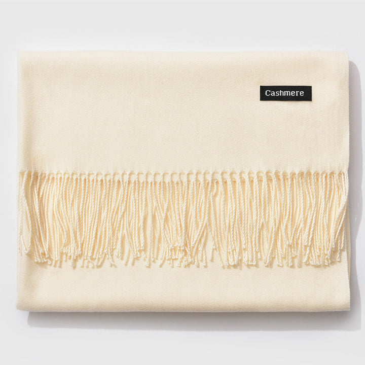 Mirla Klassisk Kvinno Vinter Scarf | Monokrom, Varm och Elegant med Fringe Design-Eva Jonsson