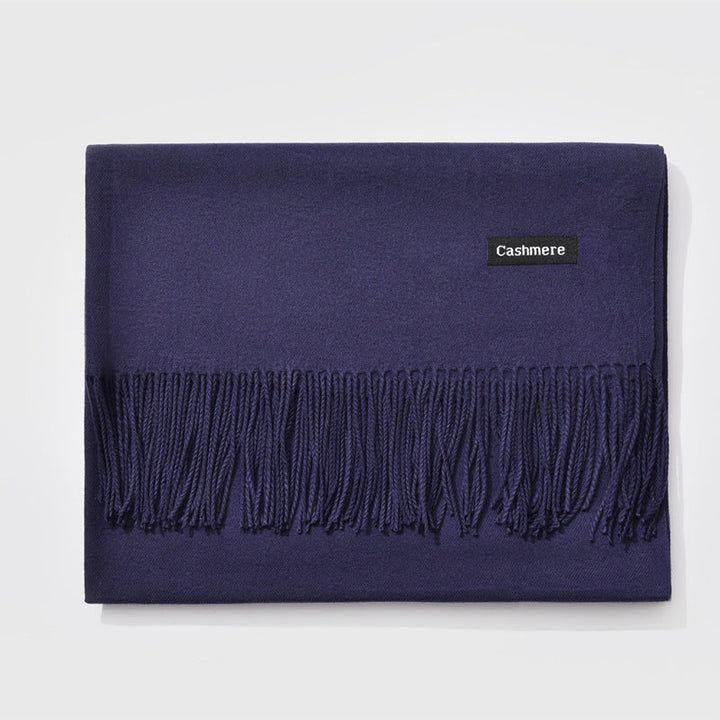 Mirla Klassisk Kvinno Vinter Scarf | Monokrom, Varm och Elegant med Fringe Design-Eva Jonsson
