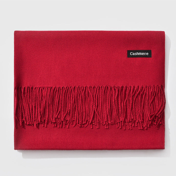 Mirla Klassisk Kvinno Vinter Scarf | Monokrom, Varm och Elegant med Fringe Design-Eva Jonsson
