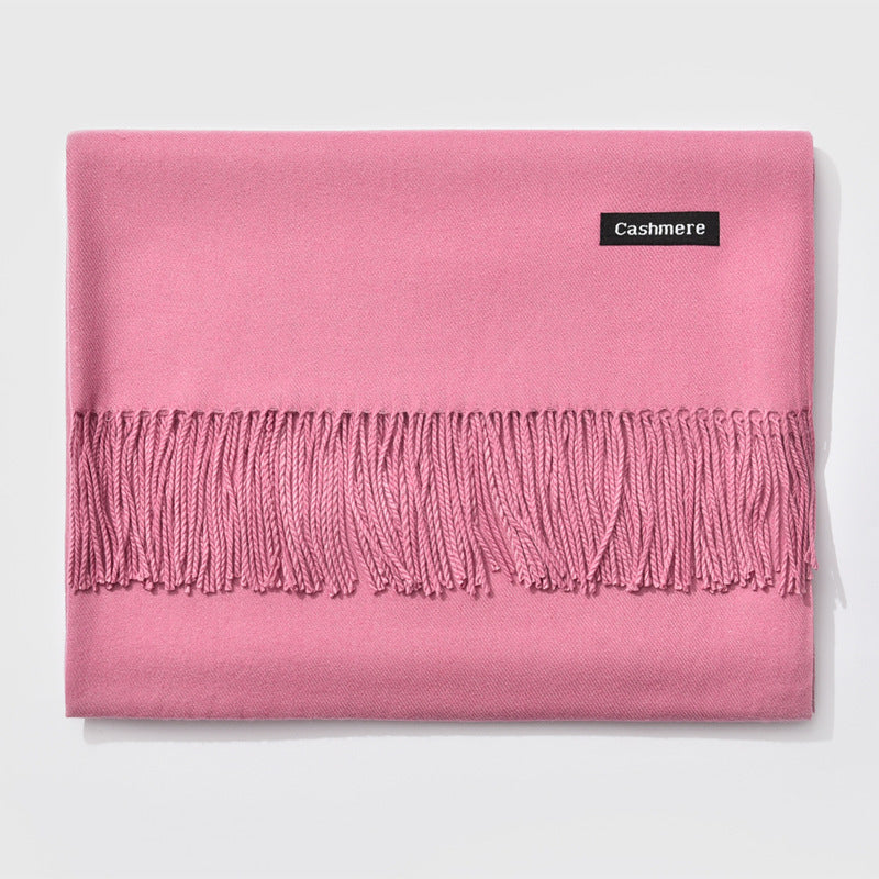 Mirla Klassisk Kvinno Vinter Scarf | Monokrom, Varm och Elegant med Fringe Design-Eva Jonsson