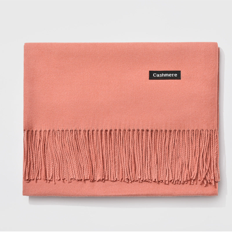 Mirla Klassisk Kvinno Vinter Scarf | Monokrom, Varm och Elegant med Fringe Design-Eva Jonsson
