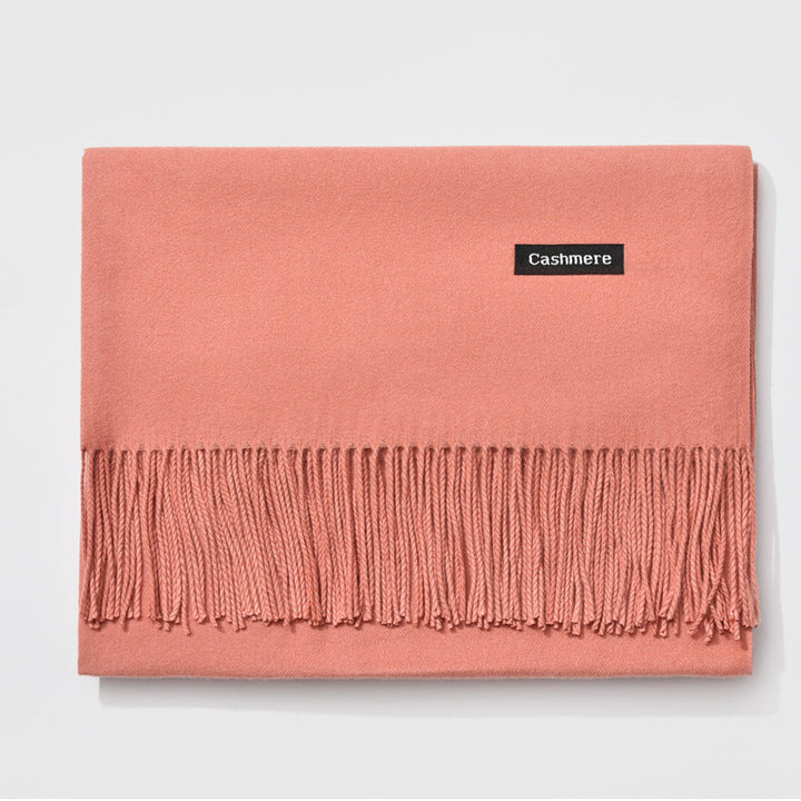 Mirla Klassisk Kvinno Vinter Scarf | Monokrom, Varm och Elegant med Fringe Design-Eva Jonsson