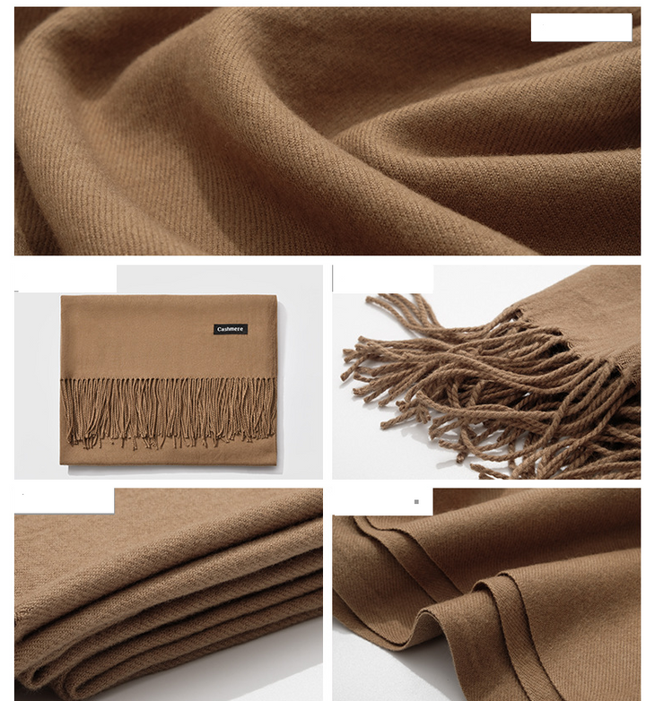 Mirla Klassisk Kvinno Vinter Scarf | Monokrom, Varm och Elegant med Fringe Design-Eva Jonsson