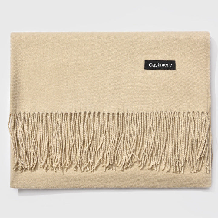 Mirla Klassisk Kvinno Vinter Scarf | Monokrom, Varm och Elegant med Fringe Design-Eva Jonsson