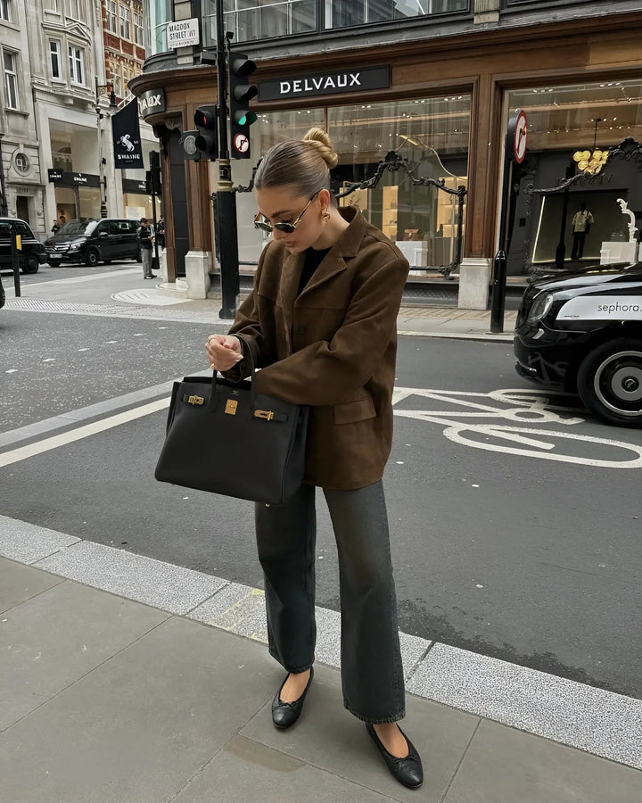 Mirla | Klassisk Mocka Blazer för Kvinnor-Eva Jonsson