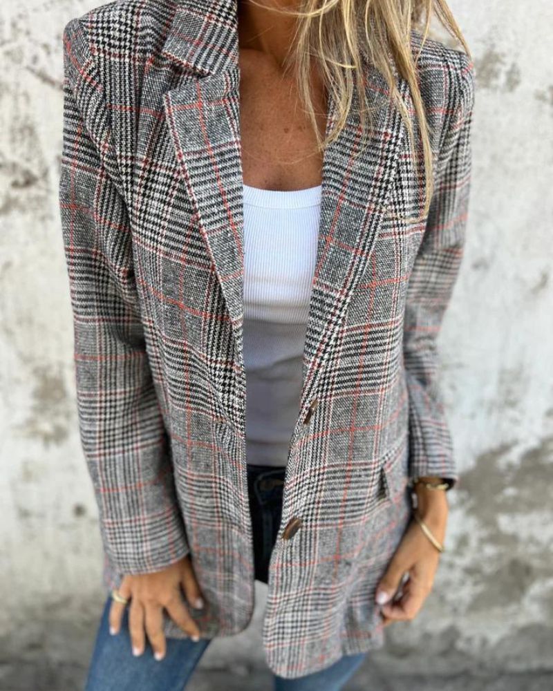 Mirla | Klassisk Rutigt Blå Jacka-Eva Jonsson
