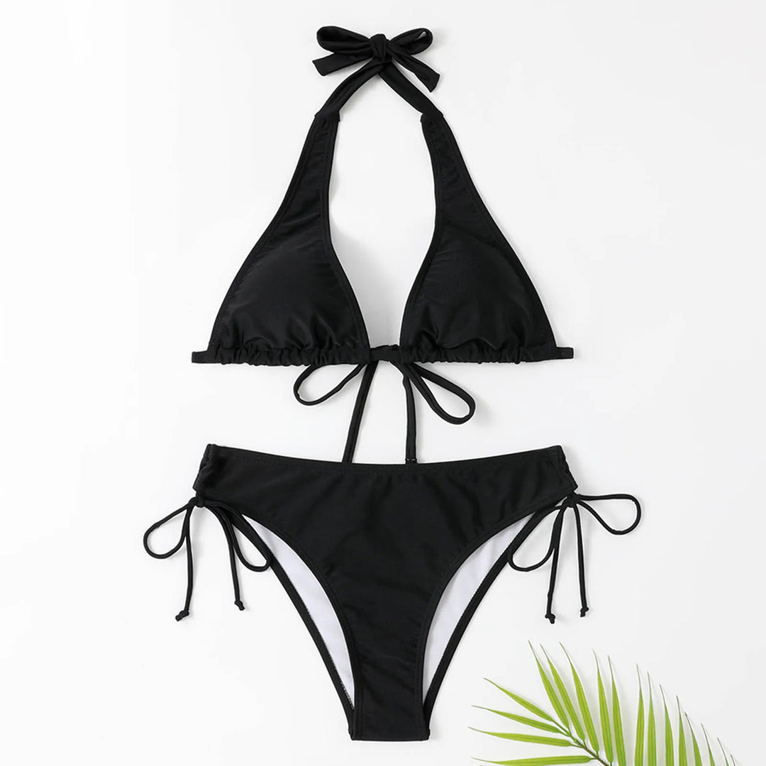Mirla | Klassisk Svart Halterneck-Bikini-Eva Jonsson