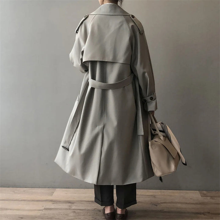 Mirla | Klassisk Trenchcoat Dam Oversized Vindjacka, Dubbel rad-Eva Jonsson