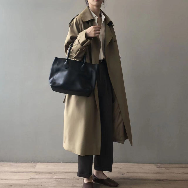 Mirla | Klassisk Trenchcoat Dam Oversized Vindjacka, Dubbel rad-Eva Jonsson