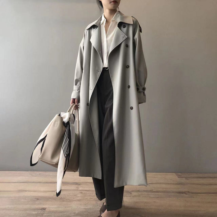 Mirla | Klassisk Trenchcoat Dam Oversized Vindjacka, Dubbel rad-Eva Jonsson