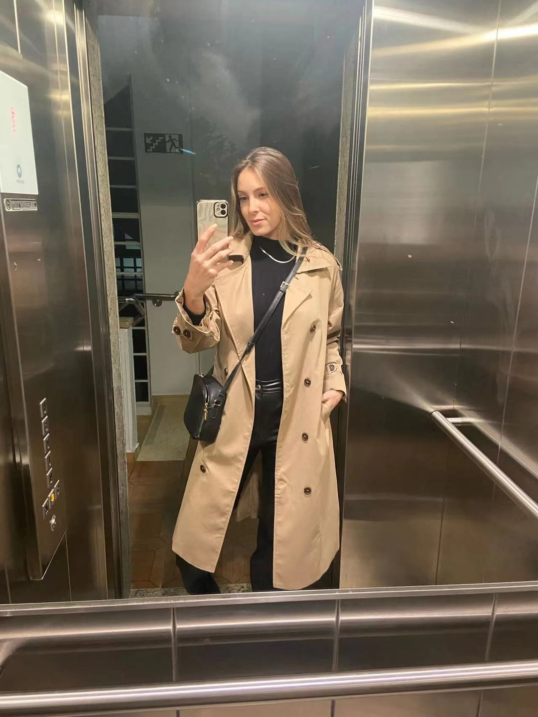 Mirla | Klassisk Trenchcoat Dam Oversized Vindjacka, Dubbel rad-Eva Jonsson