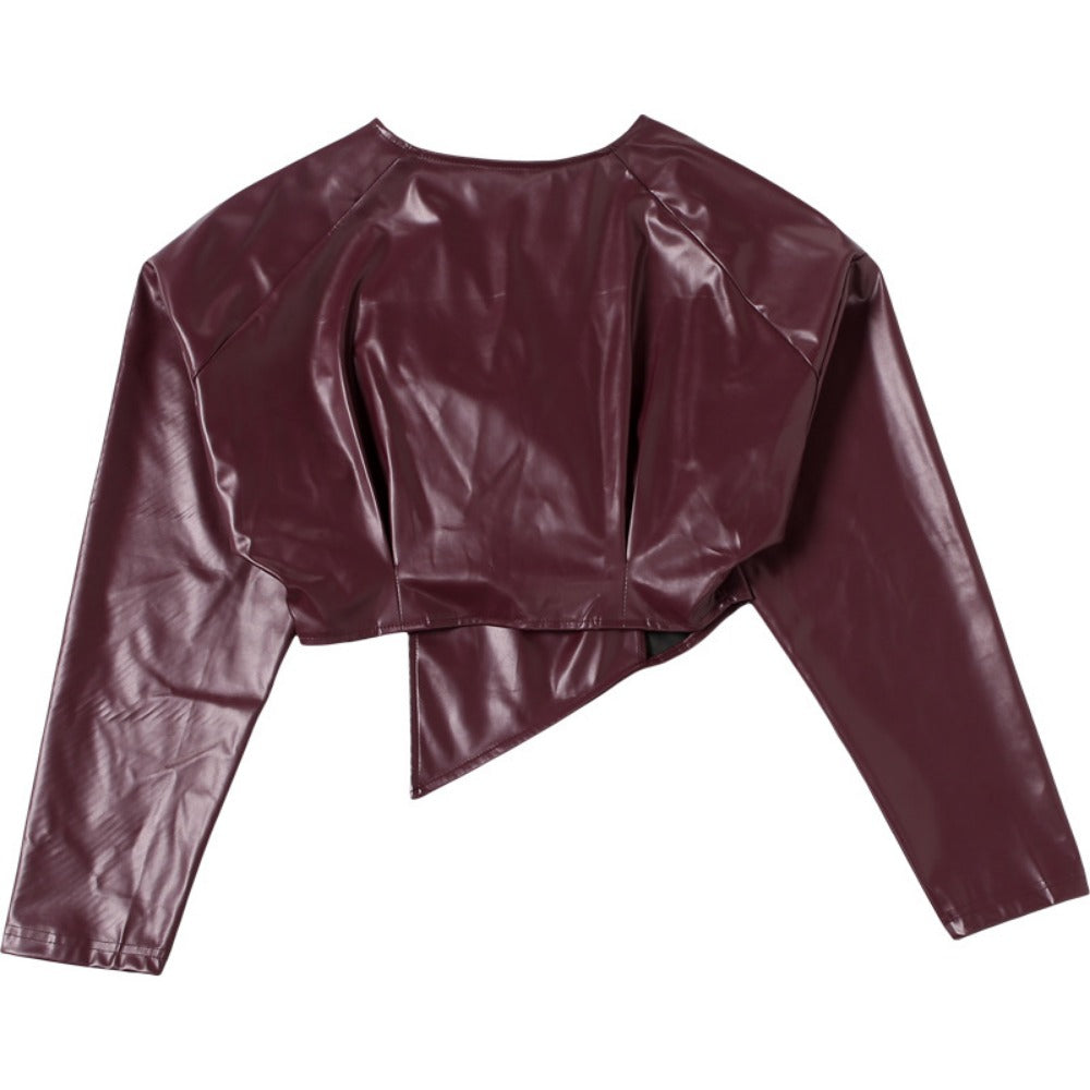Mirla | Konstläder Cropped Jacka för Damer-Eva Jonsson