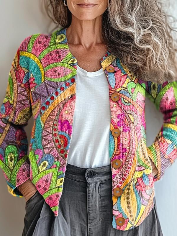 Mirla | Konstnärlig Mönsterjacka-Eva Jonsson