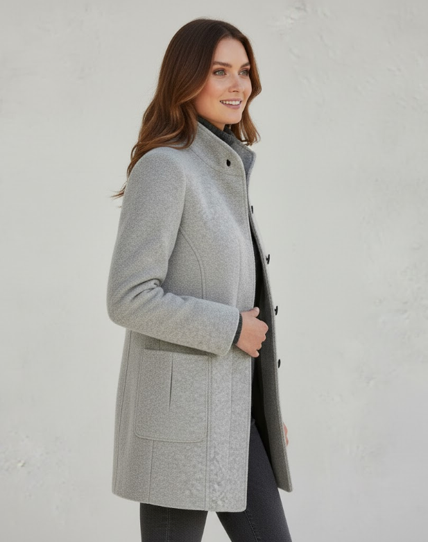 Mirla | Kort Kappa Modern Elegant Övergångsjacka för Vardag & Yrke-Eva Jonsson