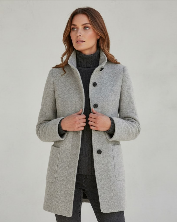 Mirla | Kort Kappa Modern Elegant Övergångsjacka för Vardag & Yrke-Eva Jonsson