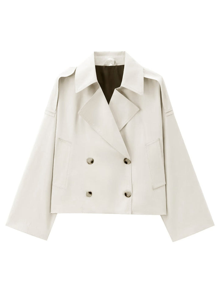 Mirla | Korts trenchcoat med dubbelknäppning Elegant & Tidlös-Eva Jonsson