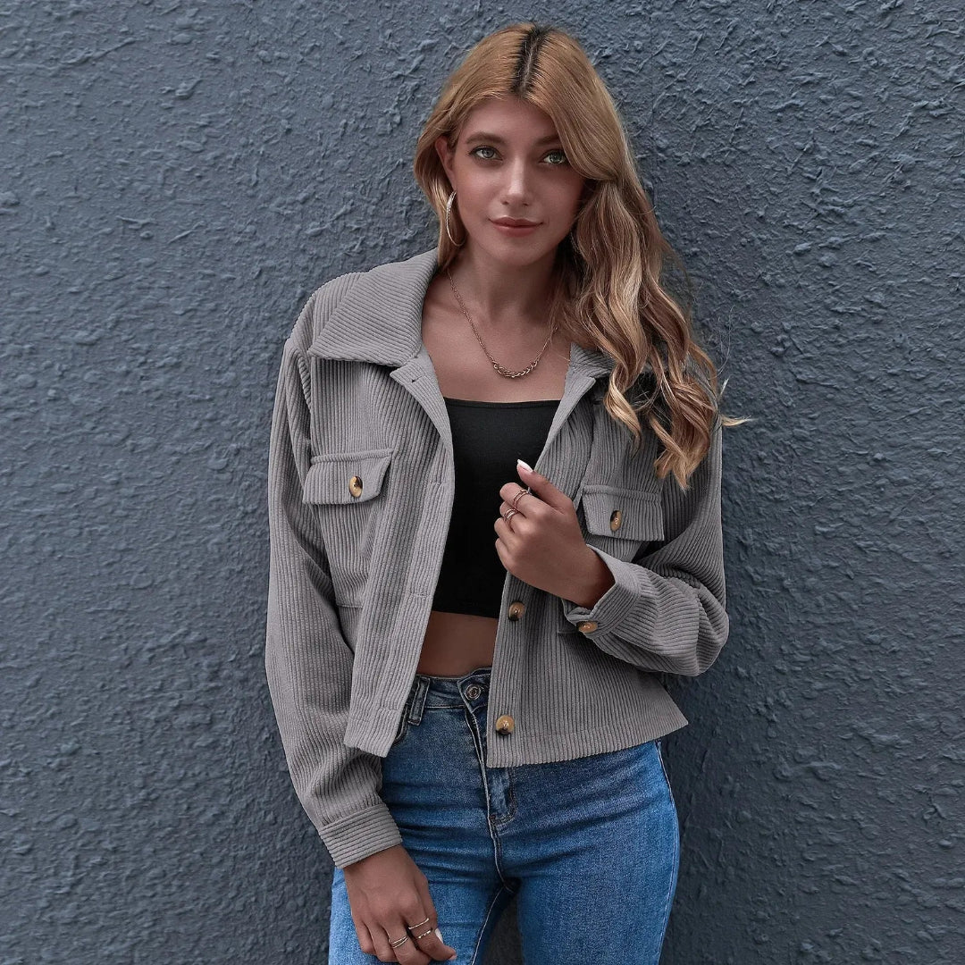Mirla | Krage Cropped Cordjacka-Eva Jonsson