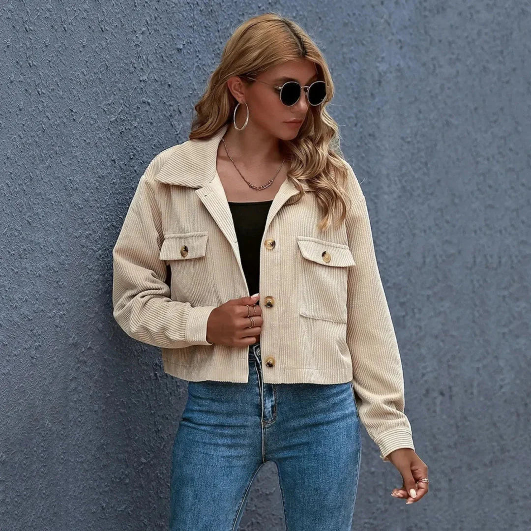Mirla | Krage Cropped Cordjacka-Eva Jonsson